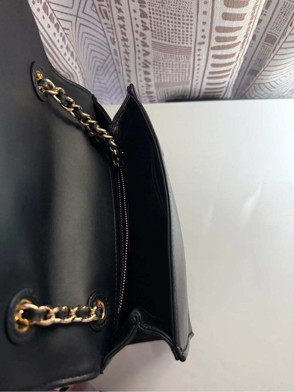 Tory Burch Black Quilted Shoulder Bag with Gold Chain